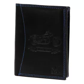    Pánska kožená peňaženka Money Kepper CDD 5601 BIKE čierna s motívom motorky 10 x 13 x 2,5 cm