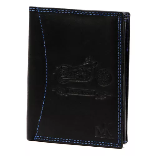  Pánska kožená peňaženka Money Kepper CDD 5601 BIKE čierna s motívom motorky 10 x 13 x 2,5 cm