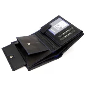    Pánska kožená peňaženka Money Kepper CDD 5601 BIKE čierna s motívom motorky 10 x 13 x 2,5 cm