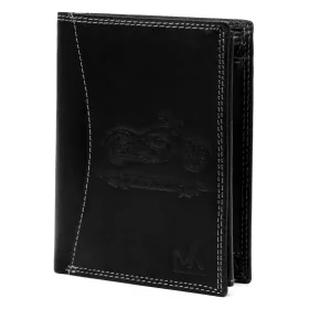    Pánska kožená peňaženka Money Kepper CDD 5601 BIKE čierna s motívom motorky 10 x 13 x 2,5 cm