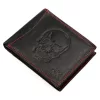  Pánska kožená peňaženka Money Kepper CDD 5600 SKULL čierno-červená, vzor lebky 12,5 x 10 x 2,5 cm
