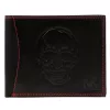  Pánska kožená peňaženka Money Kepper CDD 5600 SKULL čierno-červená, vzor lebky 12,5 x 10 x 2,5 cm