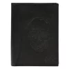  Pánska kožená peňaženka Money Kepper CDD 5601 SKULL čierna, motív lebky 10 × 13 × 2,5 cm