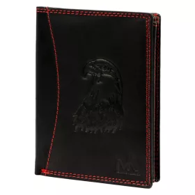    Pánska kožená peňaženka Money Kepper CDD 5601 EAGLE čierno-červená, motív orla 10 × 13 × 2,5 cm
