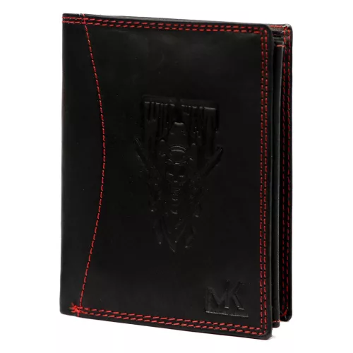  Pánska kožená peňaženka Money Kepper CDD 5601 WILD WEST čierno-červená 10 × 13 × 2,5 cm