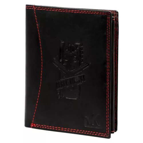  Pánska kožená peňaženka Money Kepper CDD 5601 REBEL VINTAGE čierno-červená 10 x 13 x 2,5 cm