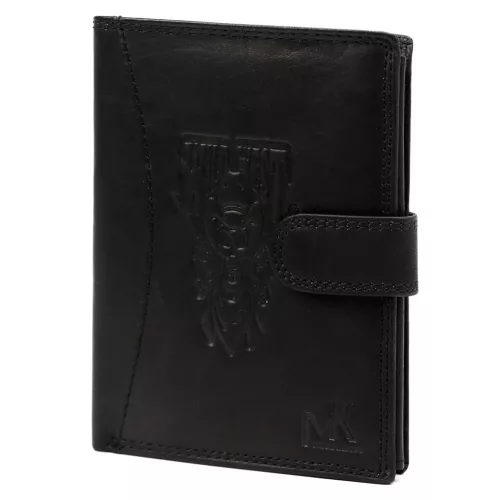  Pánska kožená peňaženka Money Kepper CDD 5601B WILD WEST čierna 10,5 x 13 x 2,5 cm