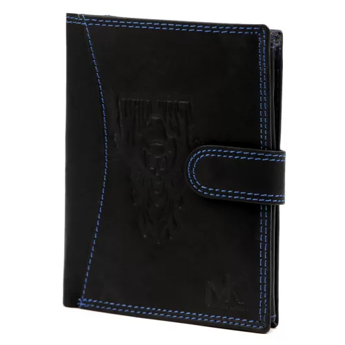  Pánska kožená peňaženka Money Kepper CDD 5601B WILD WEST čierna 10,5 x 13 x 2,5 cm