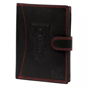    Pánska kožená peňaženka Money Kepper CDD 5601B WILD WEST čierno-červená 10,5 x 13 x 2,5 cm