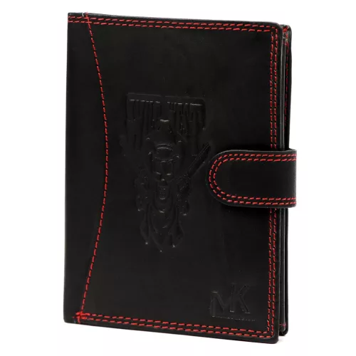  Pánska kožená peňaženka Money Kepper CDD 5601B WILD WEST čierno-červená 10,5 x 13 x 2,5 cm