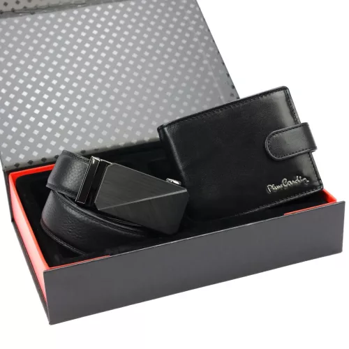  Darčeková sada pánskej koženej peňaženky a koženého opasku Pierre Cardin ZG-201-BA 125 cm