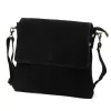  Dámska čierna crossbody kabelka Luka 24-090 D z semišovej kože 30 x 26 x 6 cm