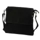  Dámska čierna crossbody kabelka Luka 24-090 D z semišovej kože 30 x 26 x 6 cm