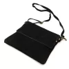  Dámska čierna crossbody kabelka Luka 24-090 D z semišovej kože 30 x 26 x 6 cm