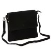  Dámska čierna crossbody kabelka Luka 24-090 D z semišovej kože 30 x 26 x 6 cm