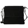  Dámska čierna crossbody kabelka Luka 24-090 D z semišovej kože 30 x 26 x 6 cm