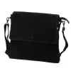  Dámska čierna crossbody kabelka Luka 24-090 D z semišovej kože 30 x 26 x 6 cm