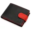  Pánska kožená peňaženka Money Kepper CNM 5600B RFID čierno-červená 13,5 x 9,5 x 3 cm