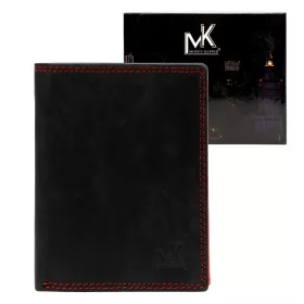    Pánska kožená peňaženka Money Kepper SN5601 RFID čierno-červená 10 x 12,5 x 2,5 cm