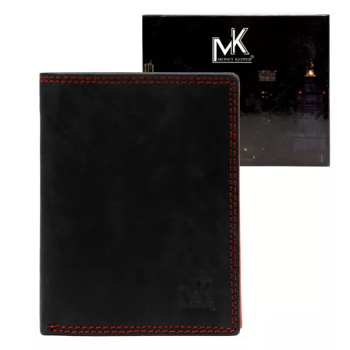  Pánska kožená peňaženka Money Kepper SN5601 RFID čierno-červená 10 x 12,5 x 2,5 cm