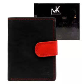    Pánska kožená peňaženka Money Kepper SN5601B RFID čierno-červená 10,5 x 12,5 x 3 cm