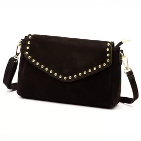    Dámska hnedá crossbody kabelka Luka 26-057 z semišovej kože 25 x 16 x 8 cm