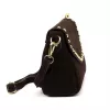  Dámska hnedá crossbody kabelka Luka 26-057 z semišovej kože 25 x 16 x 8 cm