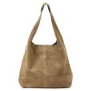  Dámska kožená kabelka cez rameno Camilla PREMIUM 10.006 v béžovej farbe, 35 x 32 x 15 cm