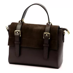    Dámska kožená kabelka Luka 26-056 hnedá, crossbody 26 x 19 x 11 cm