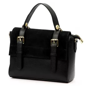    Dámska kožená kabelka Luka 26-056 čierna, crossbody 26 x 19 x 11 cm