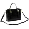 Dámska kožená kabelka Luka 26-056 čierna, crossbody 26 x 19 x 11 cm