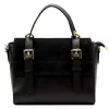  Dámska kožená kabelka Luka 26-056 čierna, crossbody 26 x 19 x 11 cm