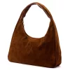  Dámska semišová kožená kabelka cez rameno Luka 26-050 v koňakovo hnedej farbe 44 x 23 x 13 cm