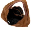  Dámska semišová kožená kabelka cez rameno Luka 26-050 v koňakovo hnedej farbe 44 x 23 x 13 cm