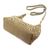  Dámska taupe kabelka cez rameno z semišovej kože Luka 26-052, bočná taupe 35 x 26 x 13 cm