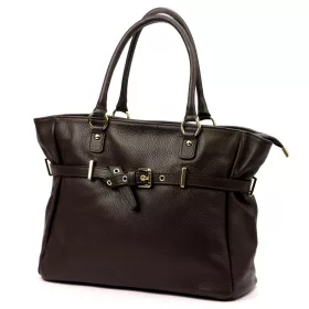    Luka 26-053 DOLLARO hnedá dámska kožená kabelka cez rameno 42 x 26 x 16 cm