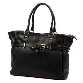    Dámska kožená kabelka Luka 26-053 DOLLARO čierna 42 x 26 x 16 cm