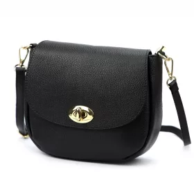    Dámska kožená crossbody kabelka Luka 26-040 DOLLARO čierna 23 x 20 x 10 cm
