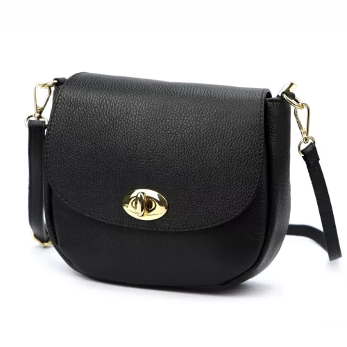  Dámska kožená crossbody kabelka Luka 26-040 DOLLARO čierna 23 x 20 x 10 cm