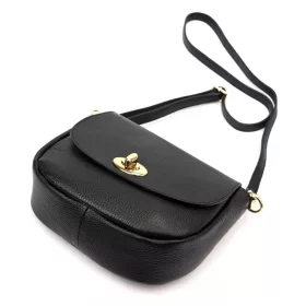    Dámska kožená crossbody kabelka Luka 26-040 DOLLARO čierna 23 x 20 x 10 cm