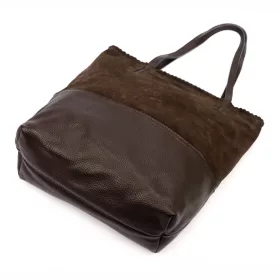   Dámska kožená kabelka cez rameno Luka 26-048 hnedá, shopper 40 x 37 x 15 cm