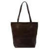  Dámska kožená kabelka cez rameno Luka 26-048 hnedá, shopper 40 x 37 x 15 cm