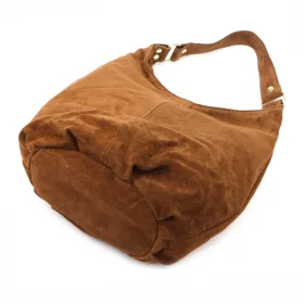    Dámska kožená kabelka cez rameno z koňakovohnedej kože Luka 26-049 34 x 30 x 15 cm