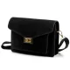  Dámska čierna crossbody kabelka Luka 26-061 z semišovej kože 23 x 16,5 x 9 cm