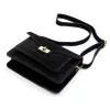  Dámska čierna crossbody kabelka Luka 26-061 z semišovej kože 23 x 16,5 x 9 cm