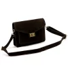  Dámska crossbody kabelka Luka 26-061 tmavohnedá z semišovej kože 23 x 16,5 x 9 cm
