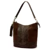  Dámska kožená kabelka cez rameno Luka 26-027 CROCO hnedá 26 x 26 x 16 cm