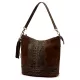  Dámska kožená kabelka cez rameno Luka 26-027 CROCO hnedá 26 x 26 x 16 cm