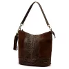  Dámska kožená kabelka cez rameno Luka 26-027 CROCO hnedá 26 x 26 x 16 cm