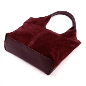    Dámska kožená kabelka cez rameno Luka 26-013 bordovej farby, bočná taška 39 x 33 x 12 cm